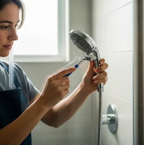 샤워기 헤드 청소