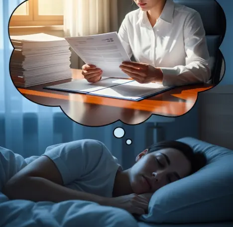 하얀 셔츠를 입고 서류를 읽는 꿈