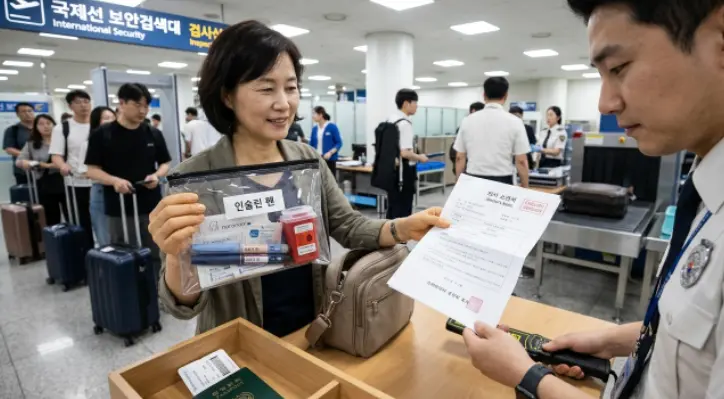 인슐린 주사기와 알코올 솜 기내 반입