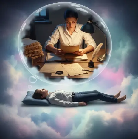 하얀 셔츠를 입고 서류를 읽는 꿈-1