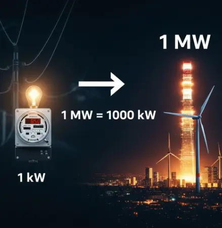 1메가와트(MW)는 몇 킬로와트(kW)