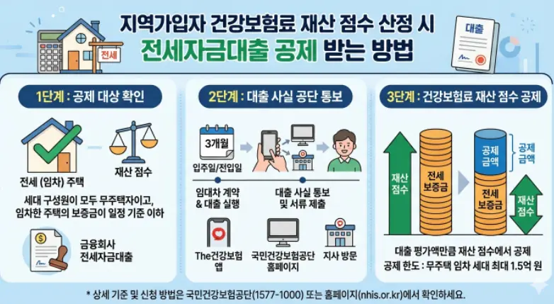 지역가입자-건강보험료-재산-점수 산정-시-전세자금대출-공제-받는-방법