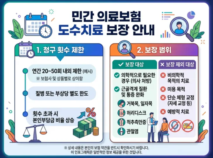 실비보험 도수치료 청구 횟수 제한과 건강보험 급여 항목 보상 범위