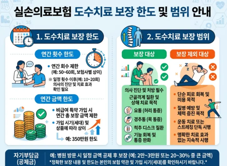 실비보험 도수치료 청구 횟수 제한과 건강보험 급여 항목 보상 범위-1