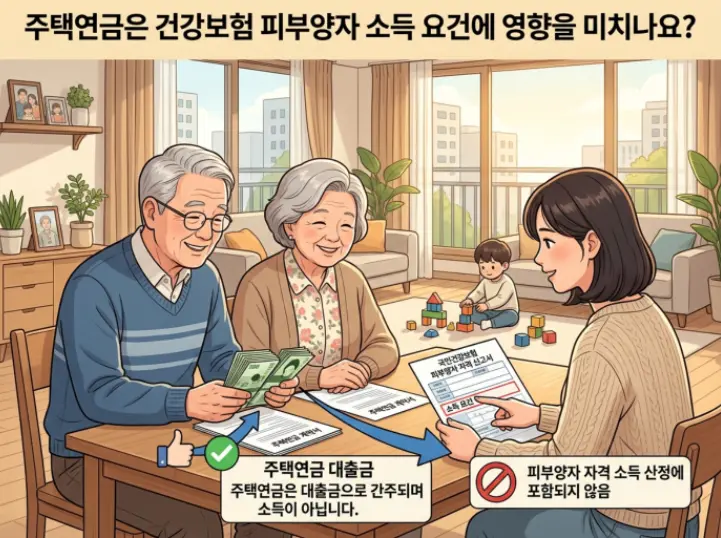 주택연금 가입해서 받는 돈이 건강보험 피부양자 소득 요건에 합산되나요